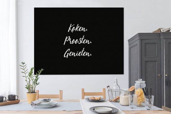 Impression sur toile Citations - Proverbes - Cuisine. Pain grillé. Apprécier. - Nourriture - 160x120 cm - Décoration murale XXL
