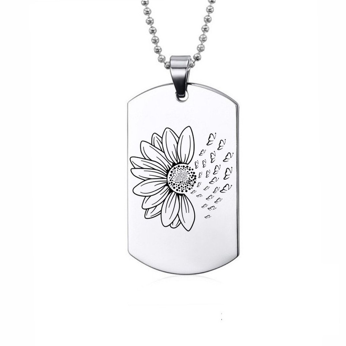 Ketting RVS - Zonnebloem