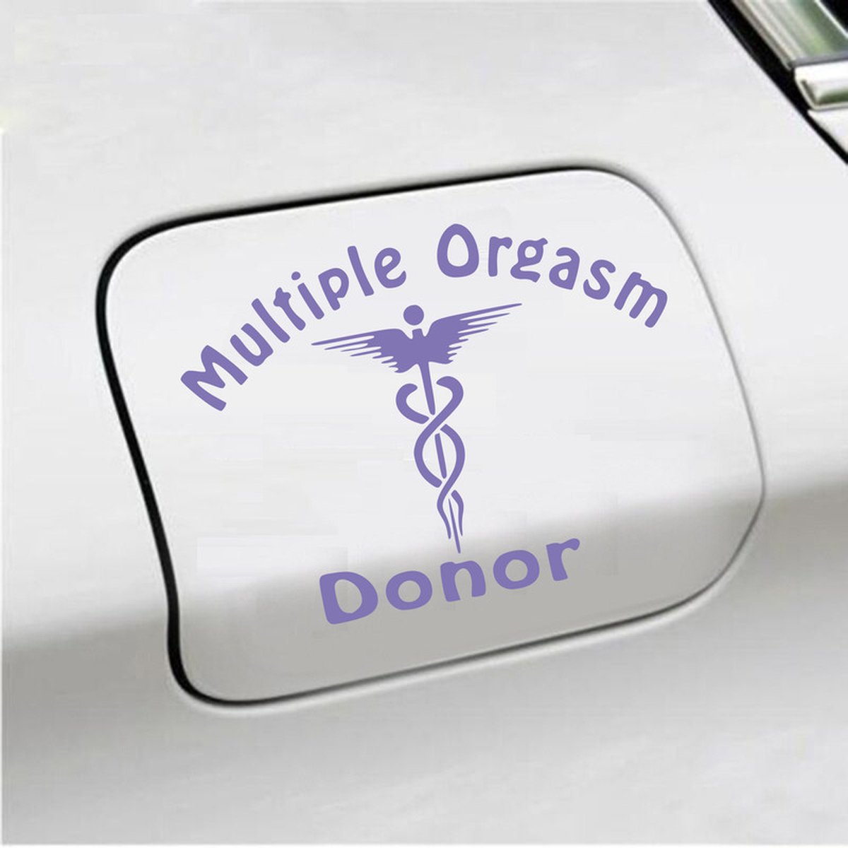 Bumpersticker - Multiple Orgasm Donor - 11,1 X 14,8 - Paars