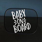 Bumpersticker - Baby On Board - 13 X 10 - Wit