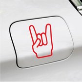 Bumpersticker - Rock N Roll - 13,5 X 8,9 - Rood