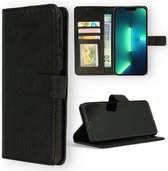 Apple iPhone 14 Plus Case Zwart - Wallet Book Case - Porte-cartes et languette magnétique