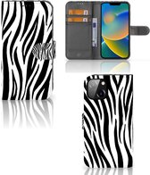 Beschermhoesje Geschikt voor iPhone 14 Smartphone Hoesje Zebra