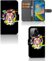 GSM Hoesje iPhone 14 Pro Book Cover Lion Color