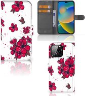 Mobiel Hoesje iPhone 14 Pro Max Book Case Blossom Red