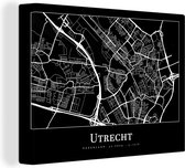 Canvas Schilderij Plattegrond - Stadskaart - Utrecht - Kaart - 80x60 cm - Wanddecoratie