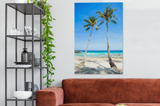 Tableau Plage - Été - Tropical - Palmier - 80x120 cm - Décoration murale