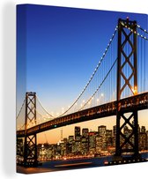 Tableau sur Toile Pont - San Francisco - Skyline - 20x20 cm - Décoration murale