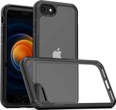 IYUPP Bumper - Geschikt voor Apple iPhone 7 / 8 / SE 2020 / SE 2022 Hoesje - Zwart x Transparant - Shockproof