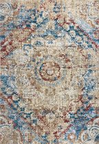 Aledin Carpets Manama - Vintage - Vloerkleed 200x280 CM - Klassiek - Laagpolig - Woonkamer Tapijt - Blauw - Rood - Creme