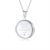 Pendentif Photo Avec Chaîne Et Gravure - Rond - How Nice That You Are My Brother