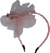 Jessidress® Luxe Haarband Meisjes Haar Diadeem met Tule Diademen Hoofdband - Roze