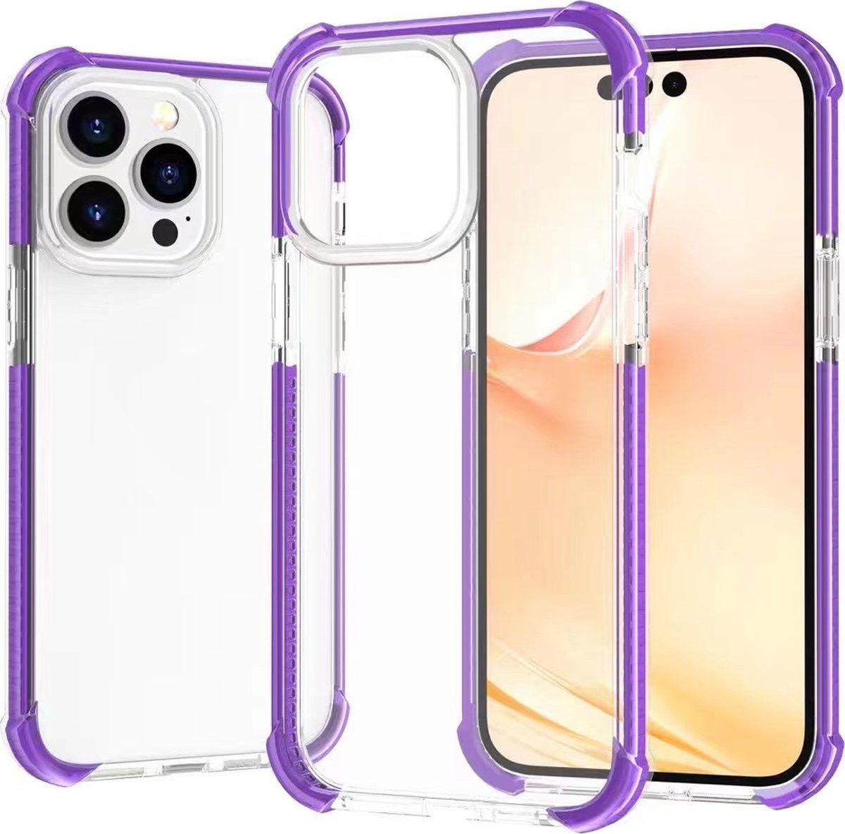 Mobigear Hoesje geschikt voor Apple iPhone 14 Pro Max Telefoonhoesje Hardcase | Mobigear Full Bumper Backcover Shockproof | Schokbestendig iPhone 14 Pro Max Telefoonhoesje | Anti Shock Proof - Paars