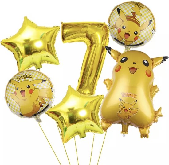 Décoration Anniversaire Pikachu - Pack Fête Pokemon - 7 Ans - Anniversaire  Pokemon 