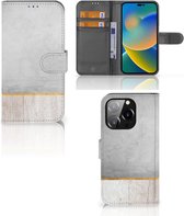 Smartphone Hoesje iPhone 14 Pro Magnet Case Cadeau voor Vader Wood Concrete