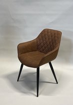 Eetkamerstoel Chic Cognac - stoelen - eetkamerstoelen set van 2 - stoelen eetkamer - stoelen industrieel - stoelen cognac - cognac -(Prijs voor 2 stuks)