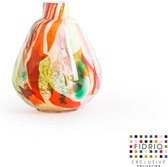 Design Vaas PEAR - Fidrio Mixed colours - glas, mondgeblazen bloemenvaas - diameter 10 cm hoogte 13 cm