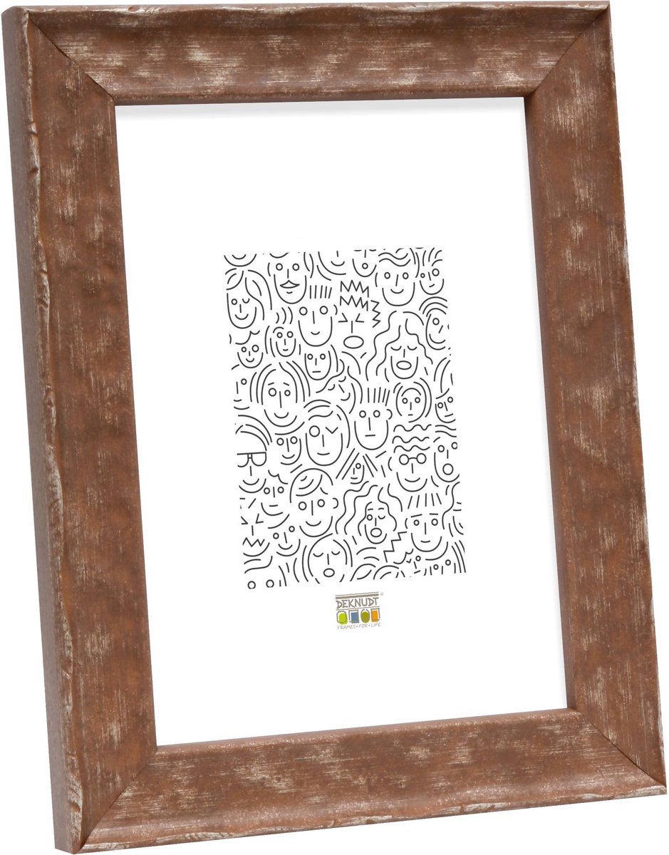 Deknudt Frames fotolijst S46HF3 - bruin - golfstructuur - hout - 20x25