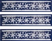 3x stuks velletjes kerst raamstickers sneeuwvlokken 58,5 cm - Raamversiering/raamdecoratie stickers kerstversiering