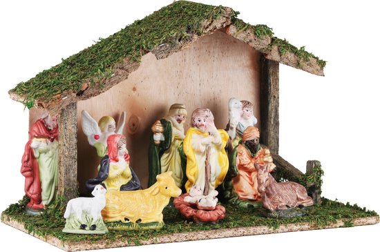 Complete kerststal inclusief kerststal beelden - Kerstdecoratie/kerstversiering kerststallen