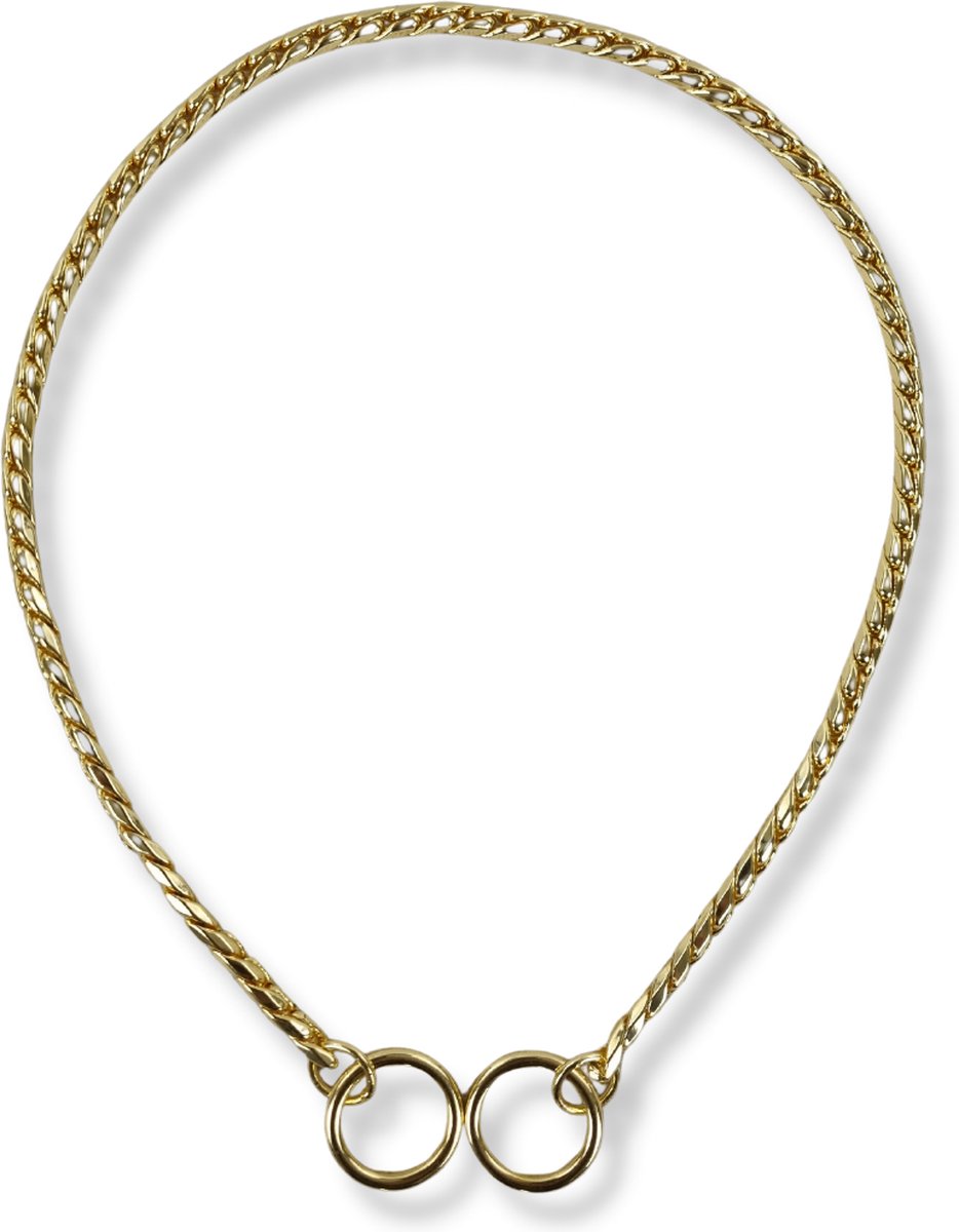 Bol.com Topmast Slangenketting - Halsband Hond - Goud - 50 cm - 5.0 mm - Slipketting - Sliphalsband - Voor Honden aanbieding