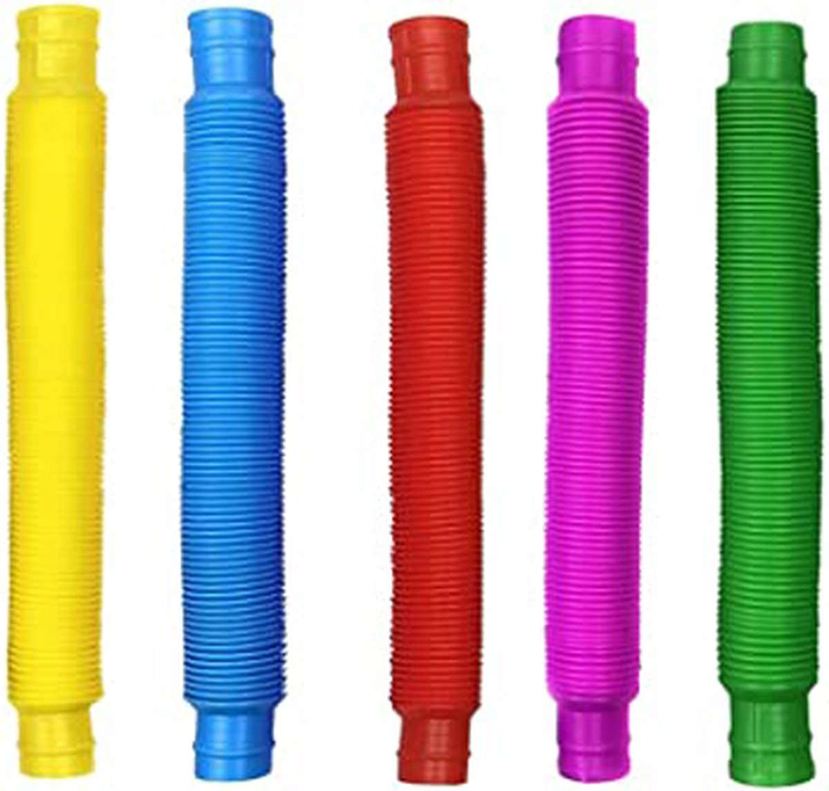 Fidget wacky tubes - regenboog pop it toy - 5 stuks - Merkloos