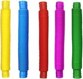 Fidget wacky tubes - regenboog pop it toy - 5 stuks