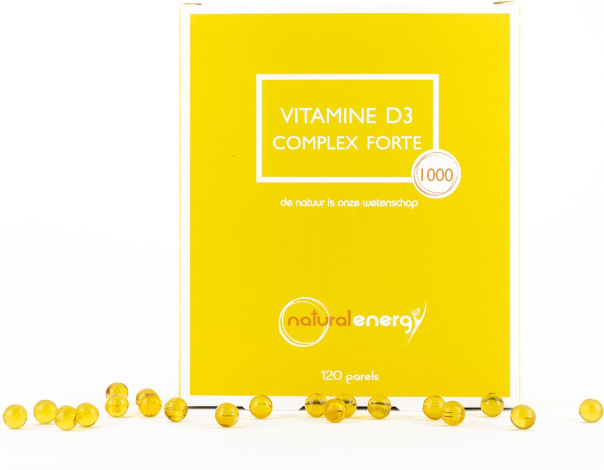 Vitamine D Complex Forte | 120 Parels met Vitamine D3 – Ondersteunt Immuunsysteem(1), Botten(2) en Tanden(3) – Voedingssupplement Zonder Kleurstoffen of Bewaarmiddelen