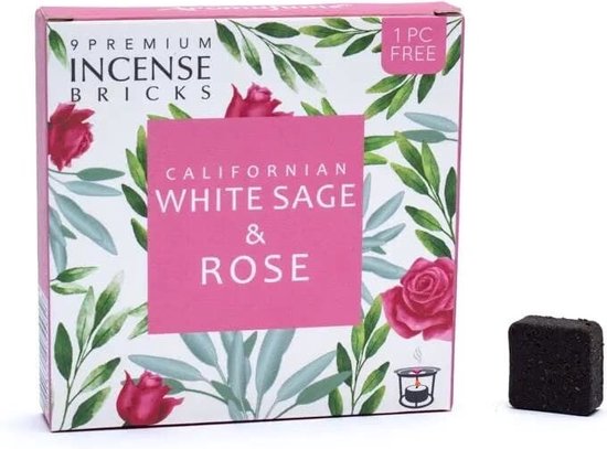 Aromafume wierookblokjes witte salie & roos