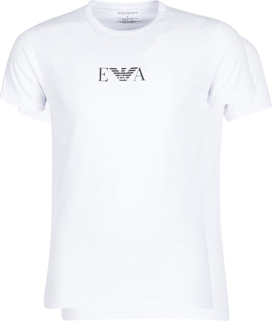 Emporio Armani - Heren - Basis 2-pack Ronde Hals T-shirts - Wit - M |  bol.com