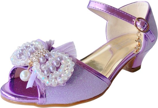 maag Wind Woordenlijst Prinsessen schoenen paars glitter pareltjes maat 35 - binnenmaat 22,5 cm -  bij jurk... | bol.com