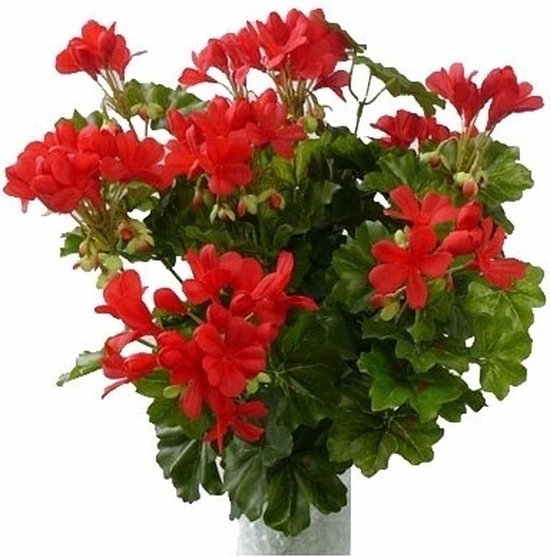 2 stuks kunst Oostenrijkse geraniums planten rood 40 cm