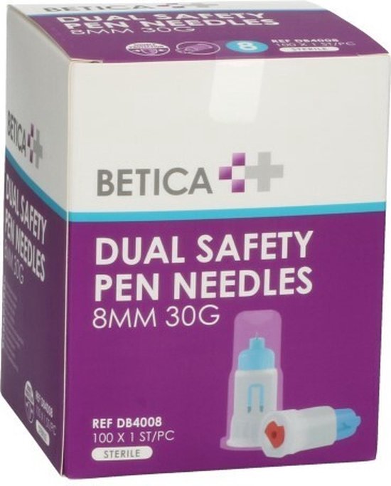 Foto: Betica veiligheidspennaalden dual safety 8mm x 30g 100 stuks