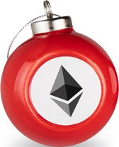 Ethereum kerstbal rood | set van 2 ETH kerstballen | Crypto kerstballen set van 2 stuks | Ethereum cadeau| Crypto cadeau | Bitcoin cadeau