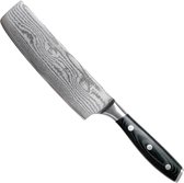 Nakiri 16,5 cm Eden Classic Damast Couteau de Cuisine EQ2030-116 Couteau de Cuisine Japonais pour les Légumes, Acier de Damas