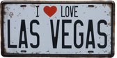 Wandbord – I love Las Vegas - Metalen wandbord - Mancave - Bar decoratie - Mancave decoratie - Tekst bord - Metal sign - Decoratie - Metalen borden - UV bestendig - Wand Decoratie - Metalen bord -