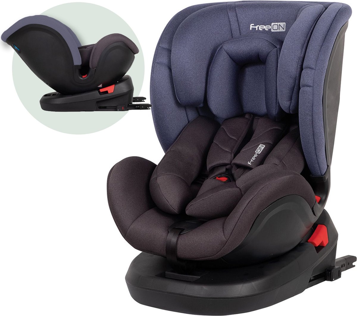 FreeON autostoel Linus 360° met isoFix Blauw (0-36kg) - Groep 0-1-2-3 autostoel voor kinderen van 0 tot 12 jaar