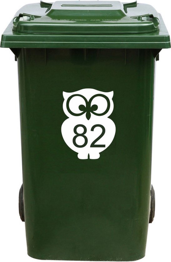 Autocollant Kliko / Autocollant poubelle - Numéro Kliko x 22 - Wit