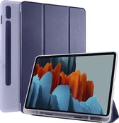 Phreeze TriFold Cover - Geschikt voor Samsung Galaxy Tablet S7 Plus 11.0 Inch Hoes - Hoes met Vouwbare Standaard en Pen Houder - Donker Blauw