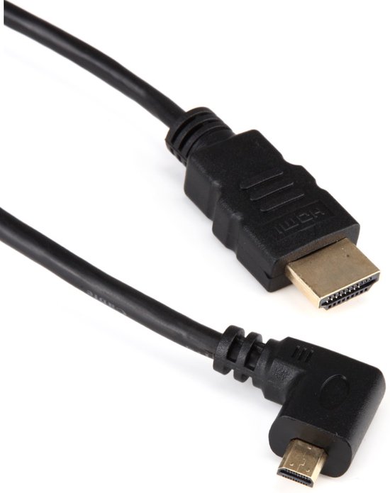 Micro HDMI - HDMI kabel - 90° haaks naar links - versie 1.4 (4K 30Hz ...