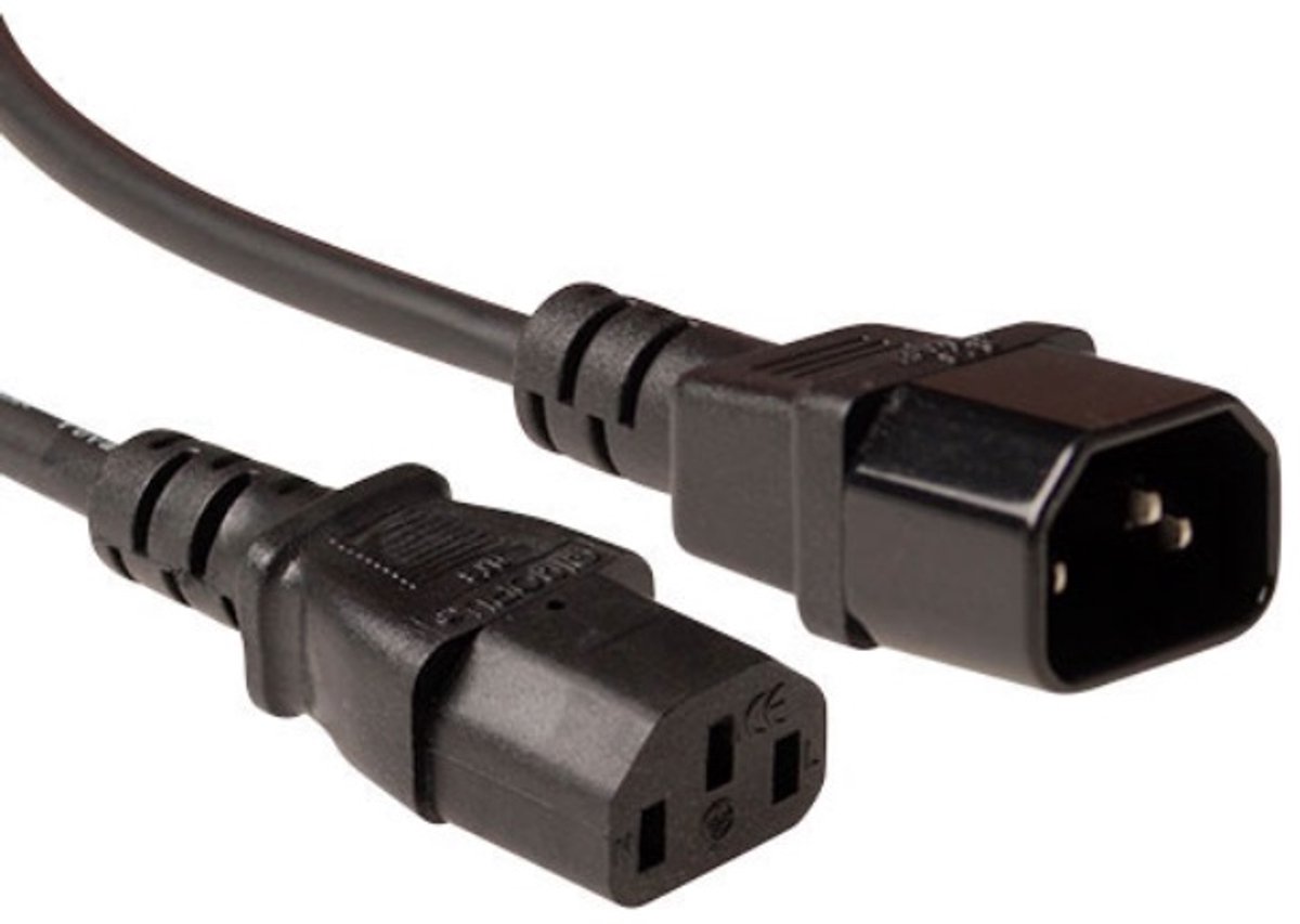 ACT Netsnoer LSZH C13 - C14 zwart 1,2 m AK5214