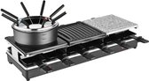 Team Kalorik RAC 1017 - Gourmetstel - Gegroefde grillplaat - Traditionele steengrillplaat - Pannenkoekenplaat - Fonduepot van 1.6 L
