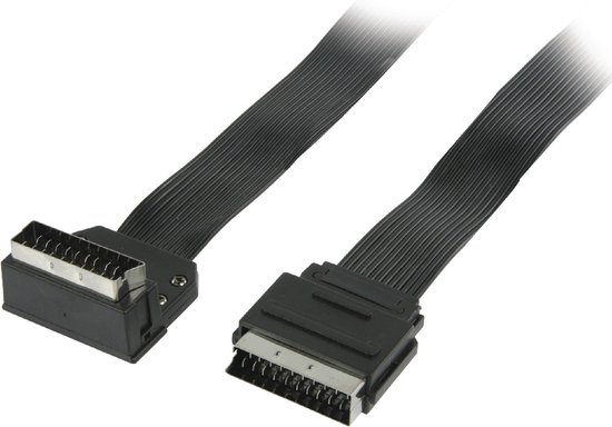 Nedis SCART-Kabel - SCART Male - SCART Male - Vernikkeld - 480p - 2.00 m - Plat - PVC - Zwart - Envelop - Nedis