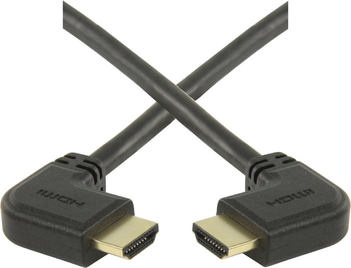 HDMI kabel - 90° haakse connectoren (links/rechts) - versie 1.4 (4K 30Hz) - 0,50 meter