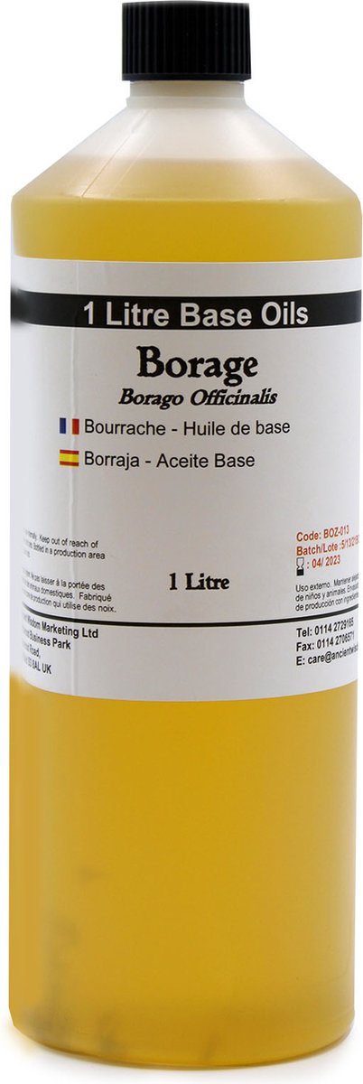 Goedkoopste Basis Olie - Bernagie Olie - 1 Liter - Aromatherapie - Basisolie - Draagolie - Basisolie Voor Etherische Oliën