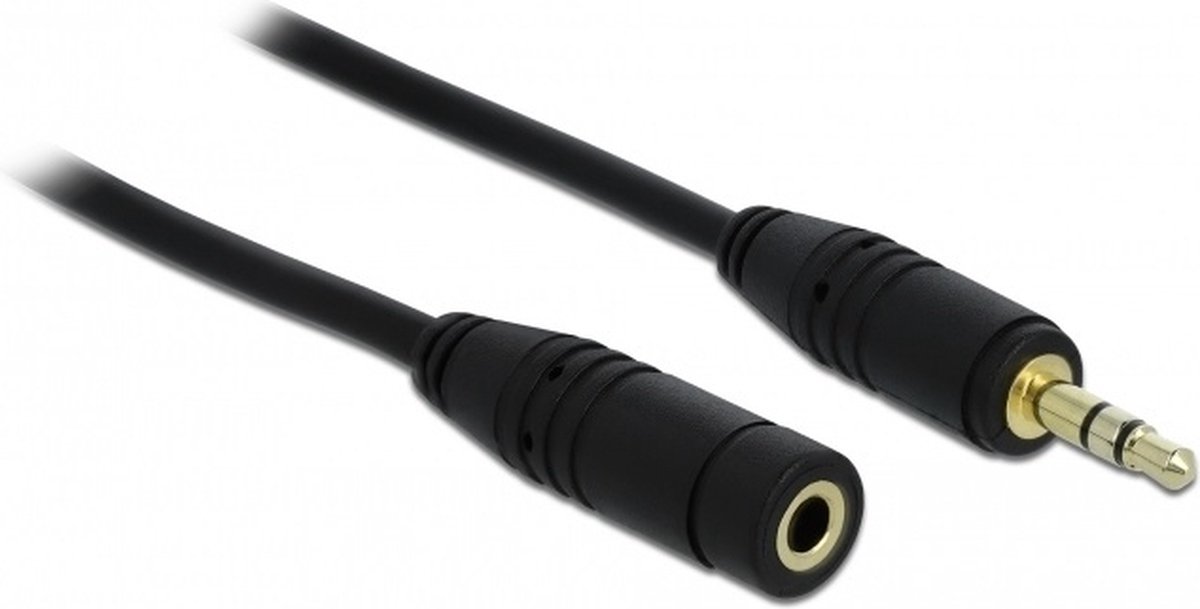3,5mm Jack stereo audio verlengkabel - verguld / zwart - 1 meter