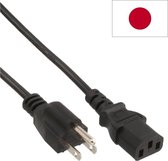 C13 (recht) - Type B / Japan (recht) stroomkabel - VCTF 3x 0,75mm / zwart - 0,50 meter