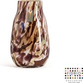 Design Vase Verona Small - Fidrio EARTH - vase à fleurs en verre soufflé à la bouche - diamètre 7 cm, hauteur 19 cm