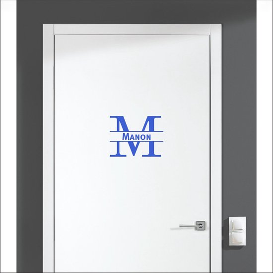 Sticker pour porte avec nom - Manon - Blauw