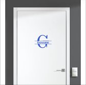 Sticker pour porte avec nom - Giovanni - Blauw